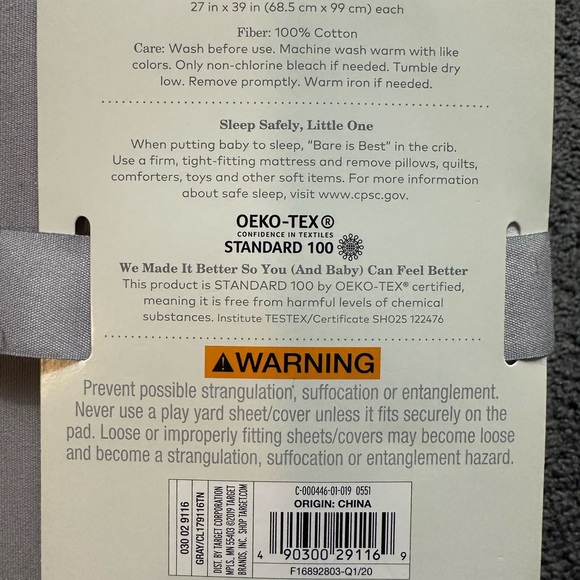 Cloud Island Gray Chevron Play Yard Sheets 2-Pack - Picture 5 of 6